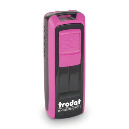 9511Fuc - Mobile Text Stamp 38X14Mm -Fuchsia/Black - Max 4 Lines Of Text